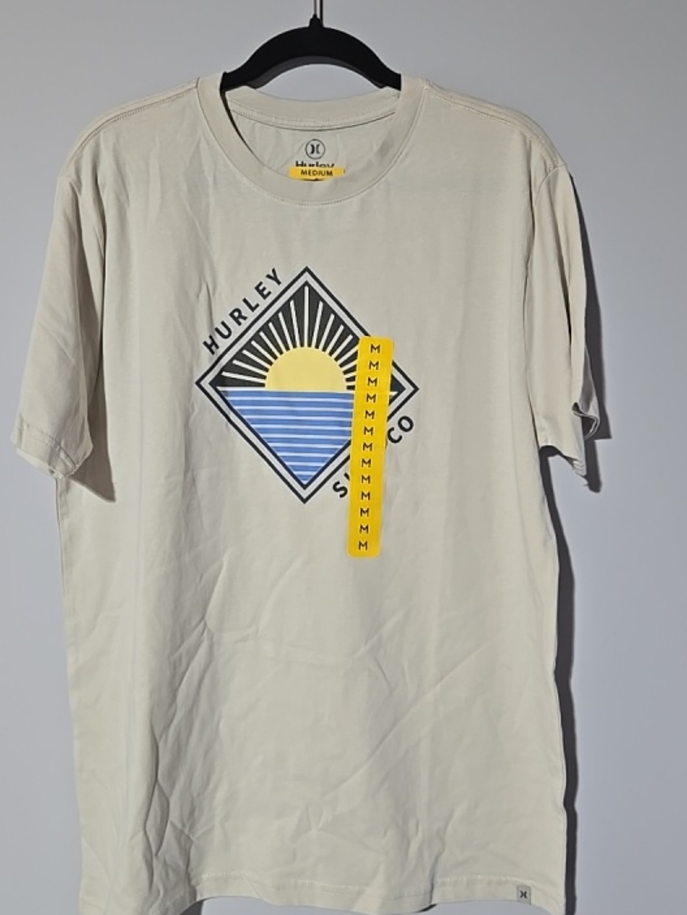 Hurley Men’s Cream Graphic Crewneck T-Shirt